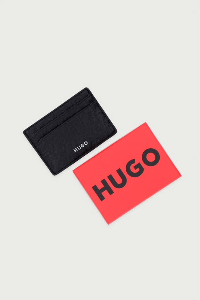 Etui za kartice za muškarce od kože GO-WALLET_Card Case HUGO 50568442 crna