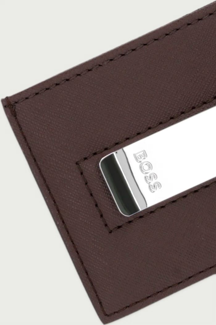 Θήκη για κάρτες ανδρική Northon_Money clip BOSS καφέ 50568402