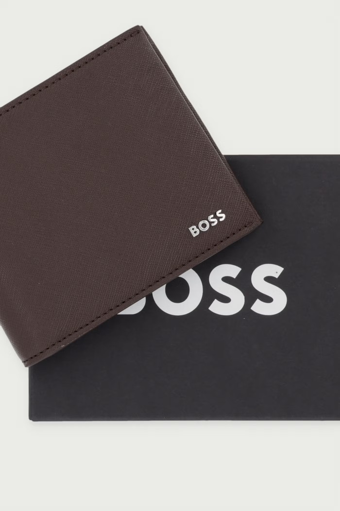 BOSS кошелек для мужчин кожаный Northon_4cc Coin 50568387 коричневый