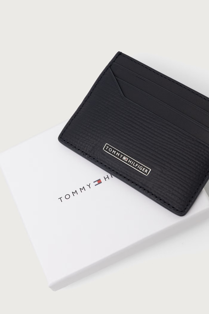 Θήκη για κάρτες ανδρική δερμάτινη Tommy Hilfiger AM0AM14787 σκούρο μπλε