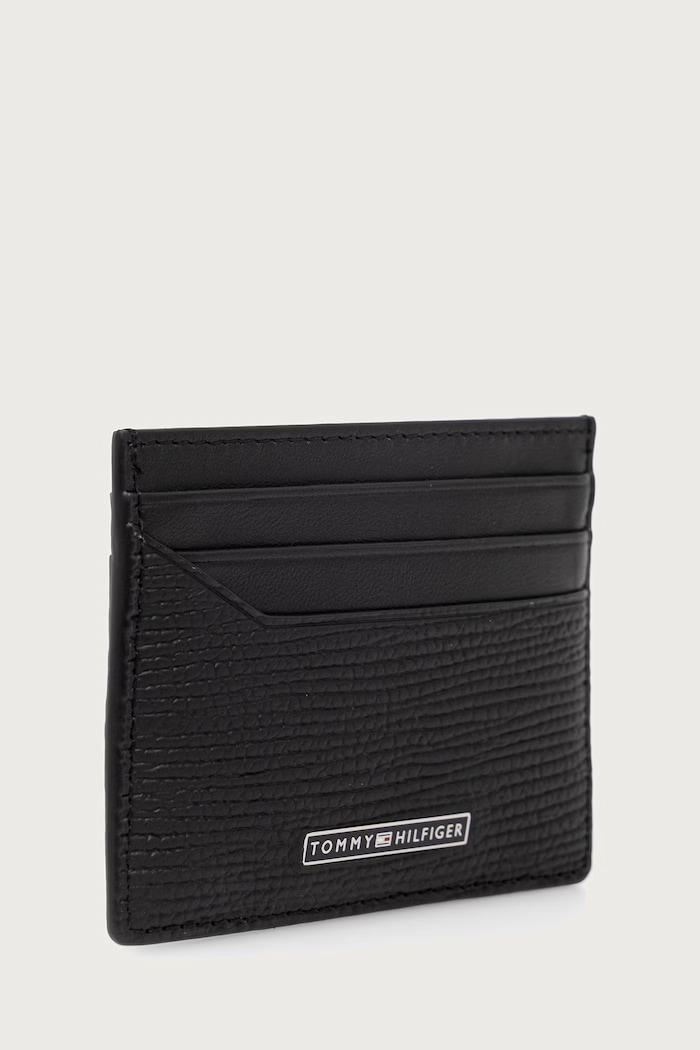 Tommy Hilfiger Θήκη για κάρτες ανδρική δερμάτινη AM0AM14787 μαύρο AW26