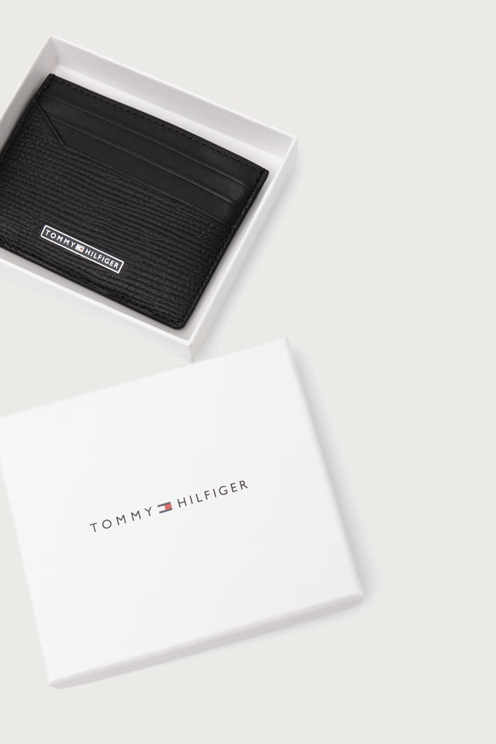 Θήκη για κάρτες ανδρική δερμάτινη Tommy Hilfiger AM0AM14787 μαύρο