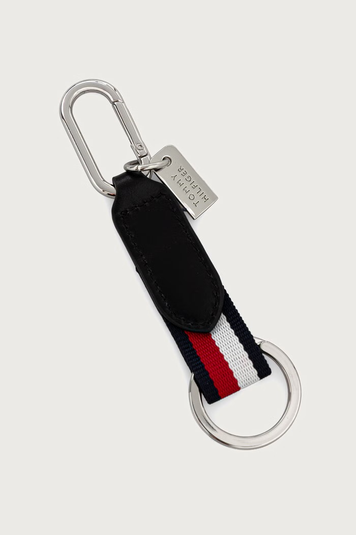 Tommy Hilfiger Komplet denarnice in obeska za ključe moški usnjeni AM0AM14805 črna AW26