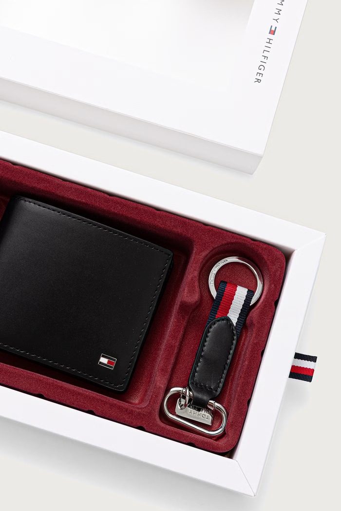 Tommy Hilfiger Komplet denarnice in obeska za ključe moški usnjeni AM0AM14805