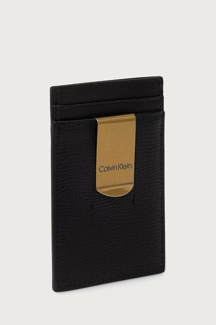 Calvin Klein Θήκη για κάρτες ανδρική δερμάτινη LV04D1321G μαύρο AW26