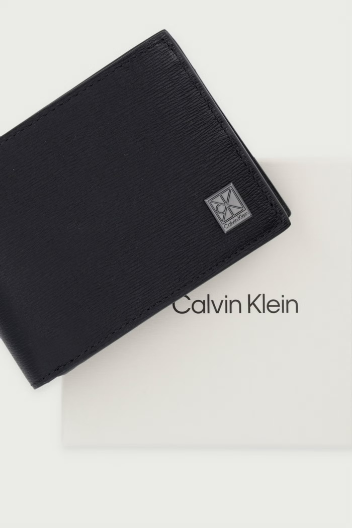 Calvin Klein портфейл мъжки от кожа LV04D1283G черен