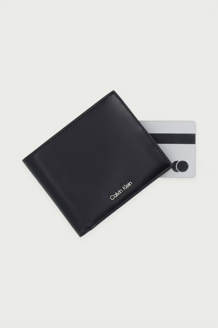 Calvin Klein портфейл мъжки от кожа черен LV04D1276G