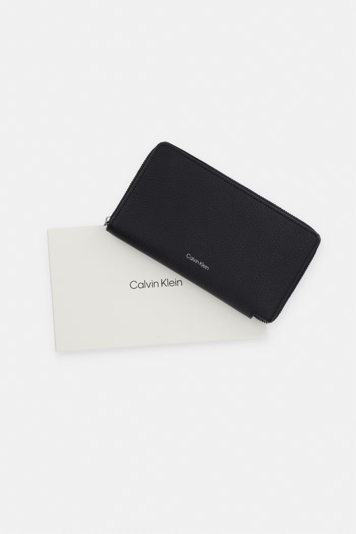 Calvin Klein portfel damski skórzany LV04D1107G czarny