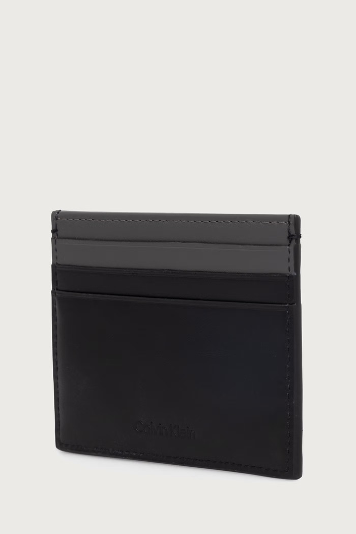 Etui za kartice i privjesak za muškarce od kože Calvin Klein LV04D0015G crna