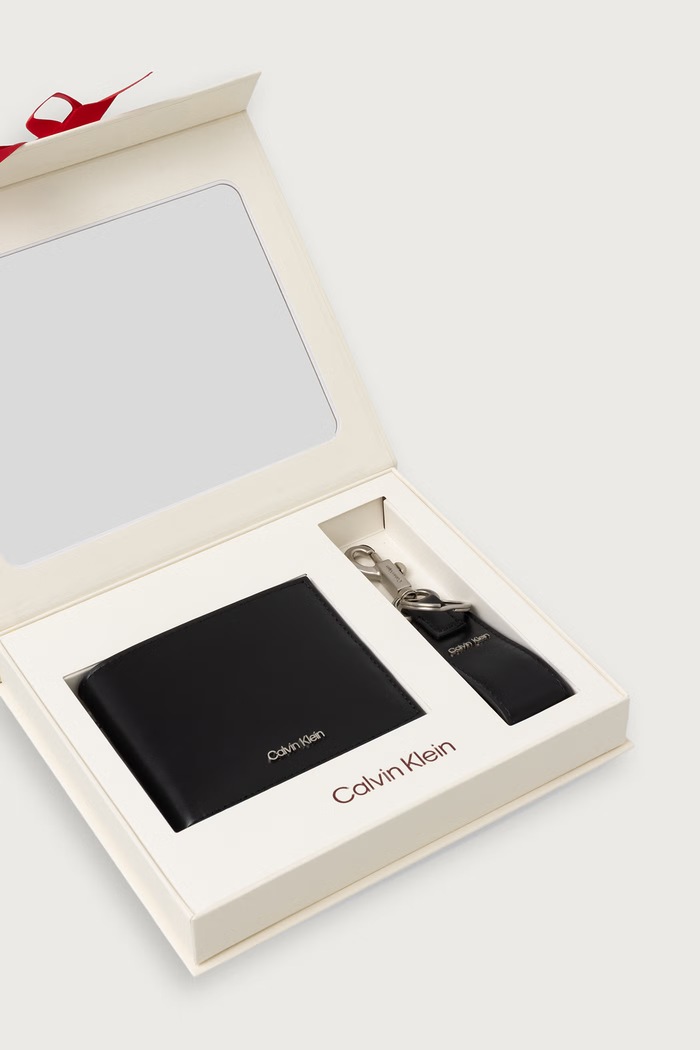 Calvin Klein Sada peňaženky a kľúčenky pánska kožená LV04D1367G