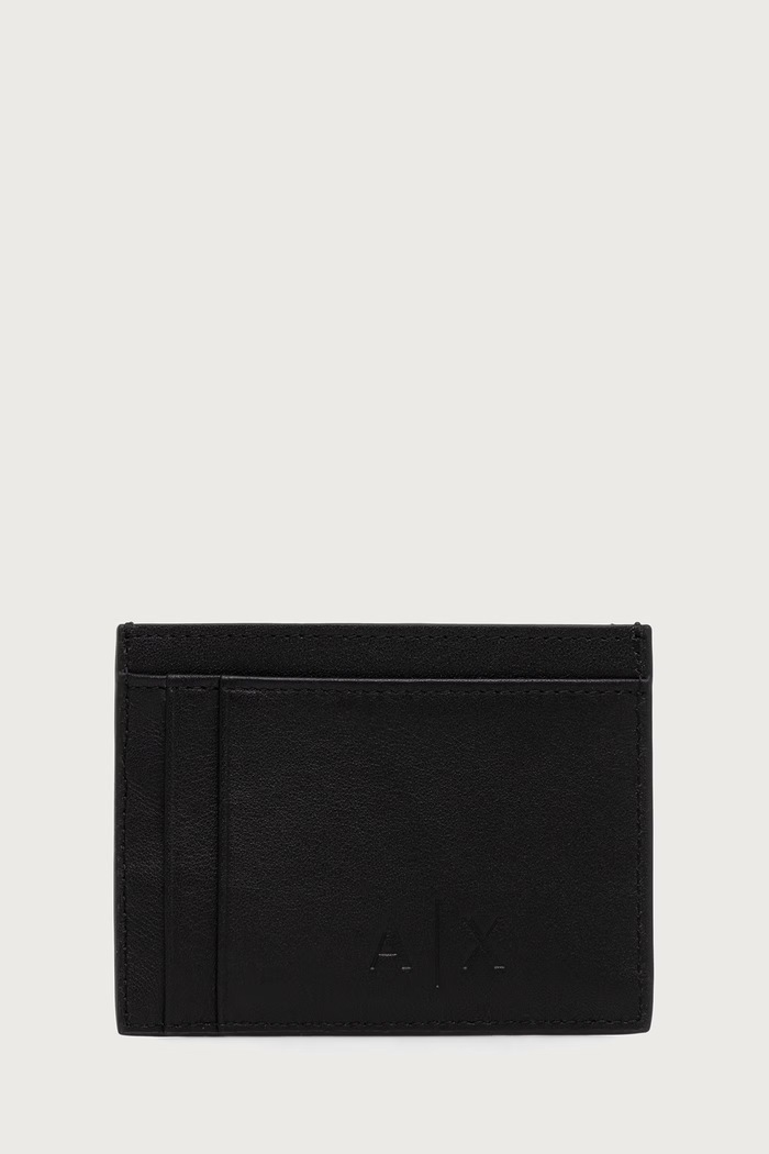 Armani Exchange Комплект кошелек и брелок кожаные XM002217.AF22541 чёрный AW26