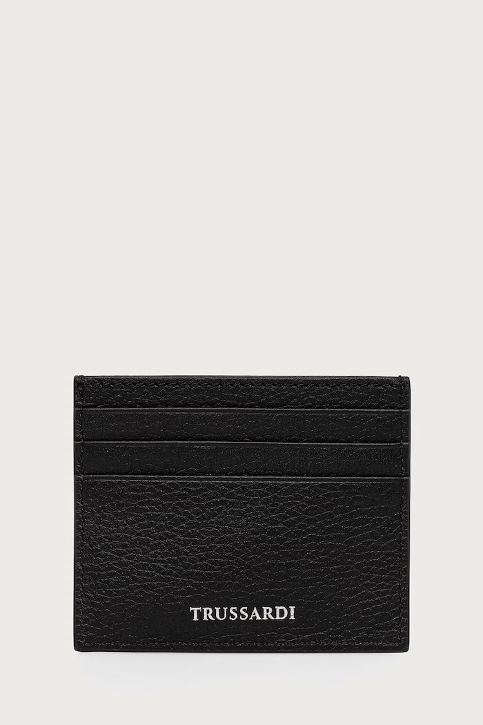 Trussardi Etui na karty męskie skórzane czarny I110E000207N