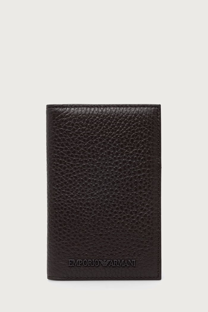Emporio Armani Etui na karty męskie skórzane brązowy Y4R564.Y068E