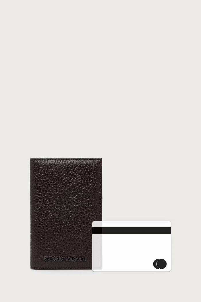 Etui na karty męskie skórzane Emporio Armani brązowy Y4R564.Y068E