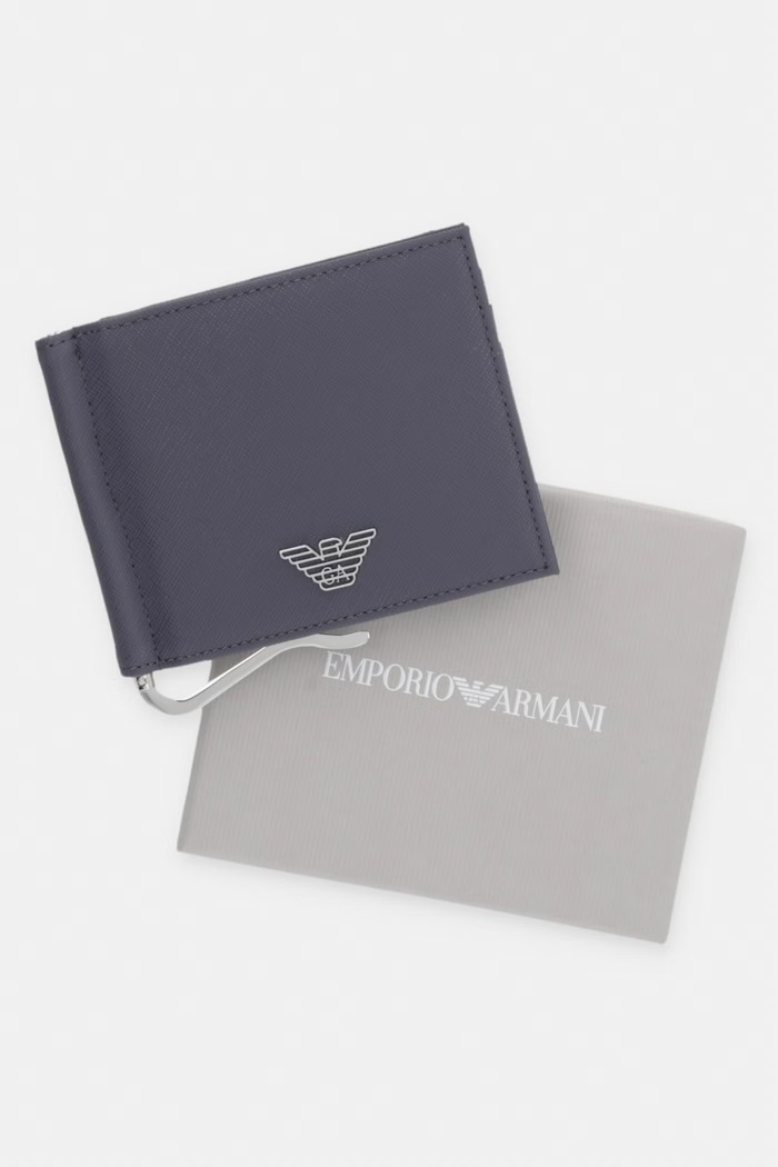 Emporio Armani portfel damski z imitacji skóry szary Y4R502.Y138E