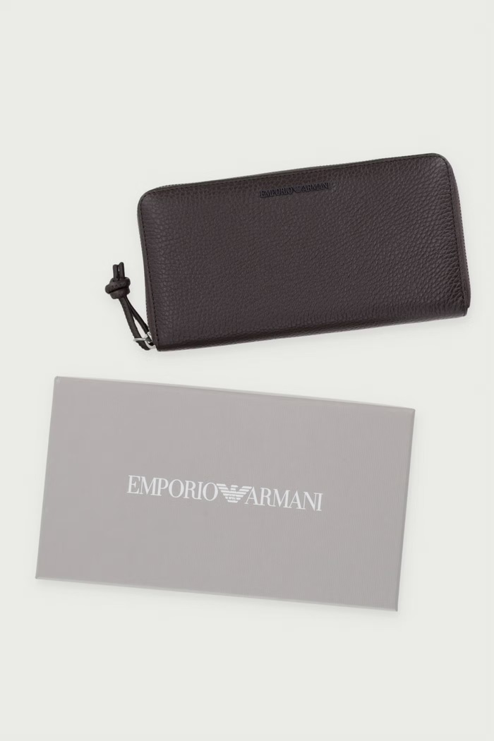 Emporio Armani portfel męski skórzany Y4R169.Y068E brązowy