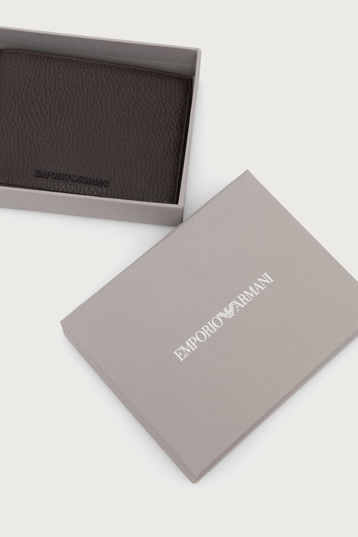 Portfel męski skórzany Emporio Armani brązowy Y4R166.Y068E