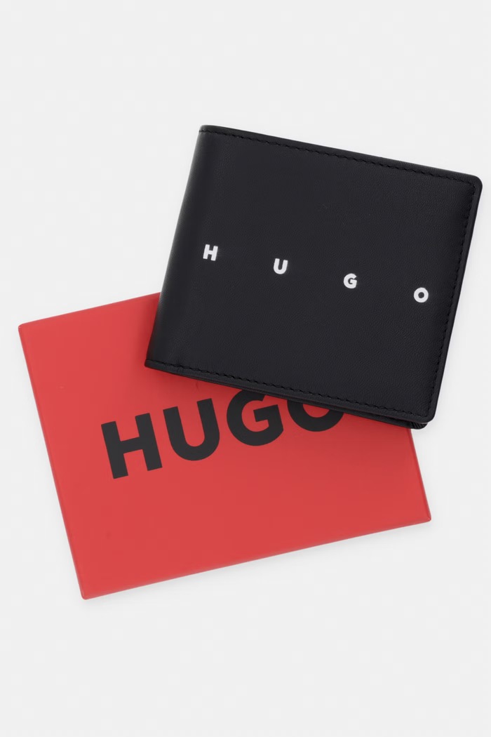 HUGO πορτοφόλι ανδρικό δερμάτινο REHX_4cc Coi 50568430 μαύρο