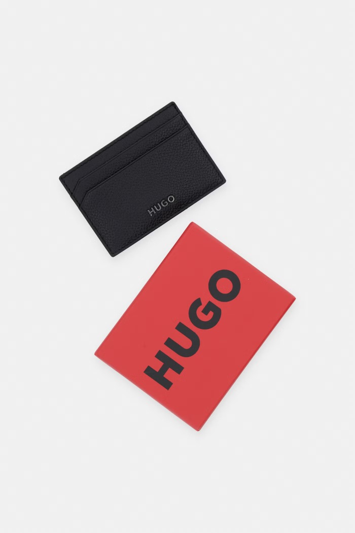 HUGO футляр для карт для мужчин кожаный HUKE_Cardcase чёрный 50568409