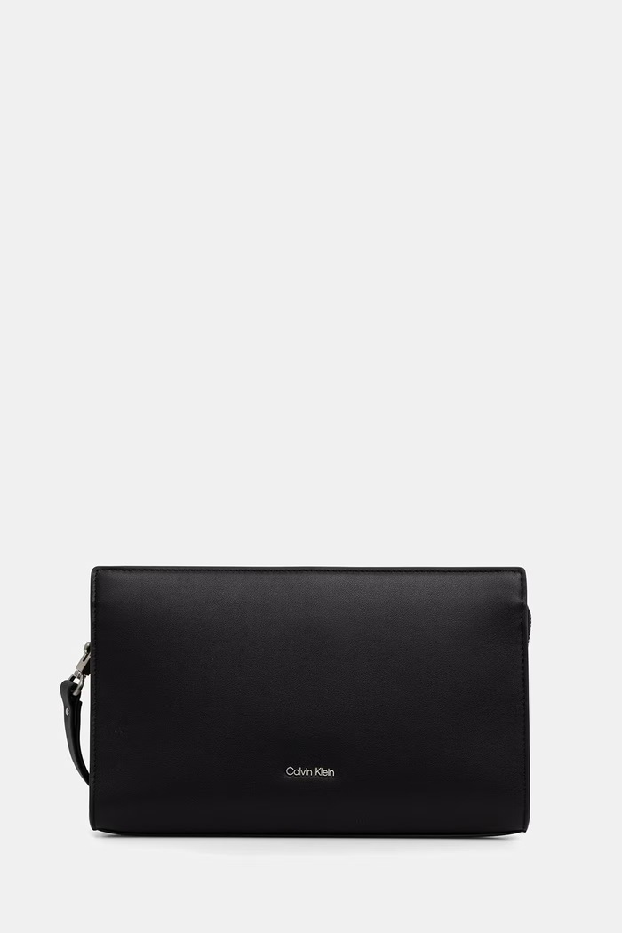 Calvin Klein saszetka męska z imitacji skóry czarny LV04D1232G