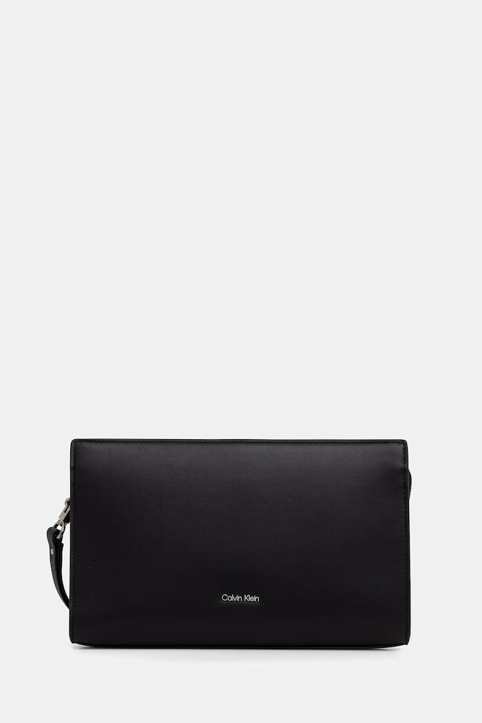 Calvin Klein saszetka męska z imitacji skóry czarny LV04D1232G