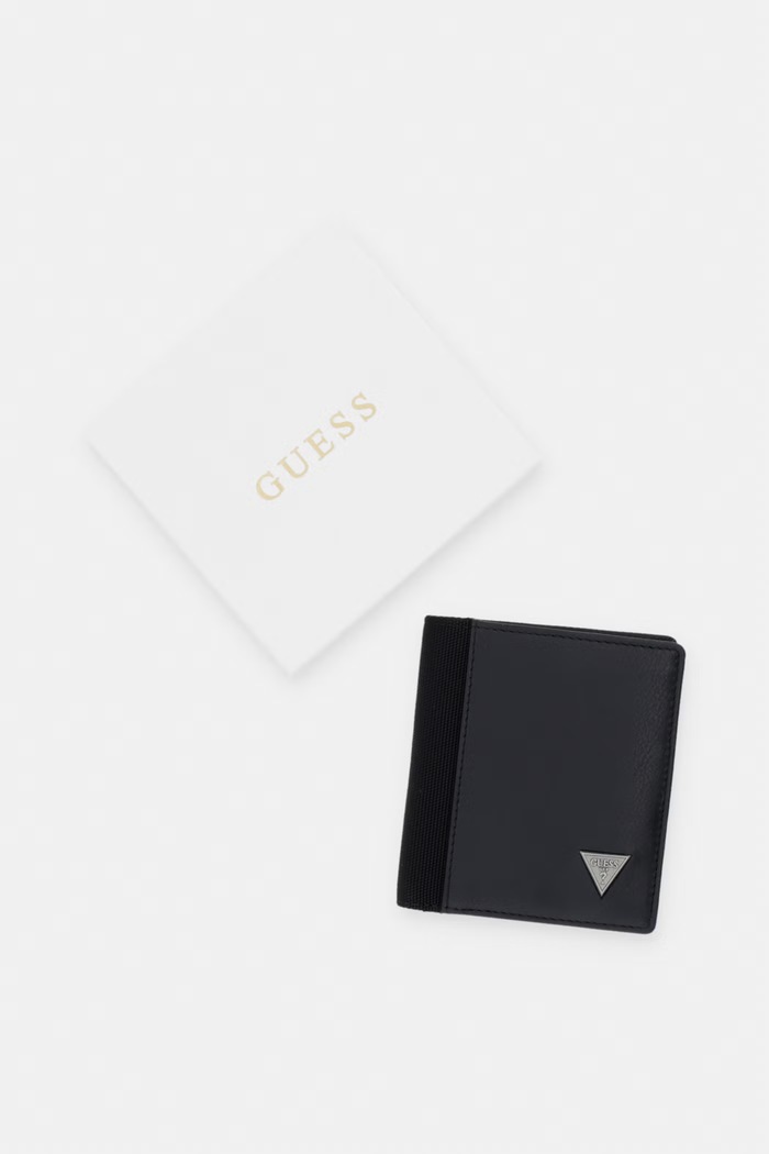 Αξεσουάρ Guess πορτοφόλι RFID ανδρικό δερμάτινο BERNA SMBEHN.LEA22 μαύρο
