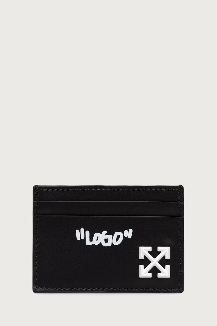 Off-White Jitney Quote portcard din piele negru OWMND18F26LT01