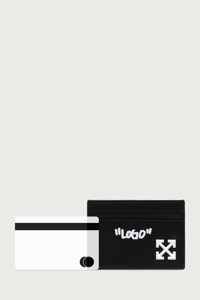 Jitney Quote portcard din piele Off-White negru OWMND18F26LT01