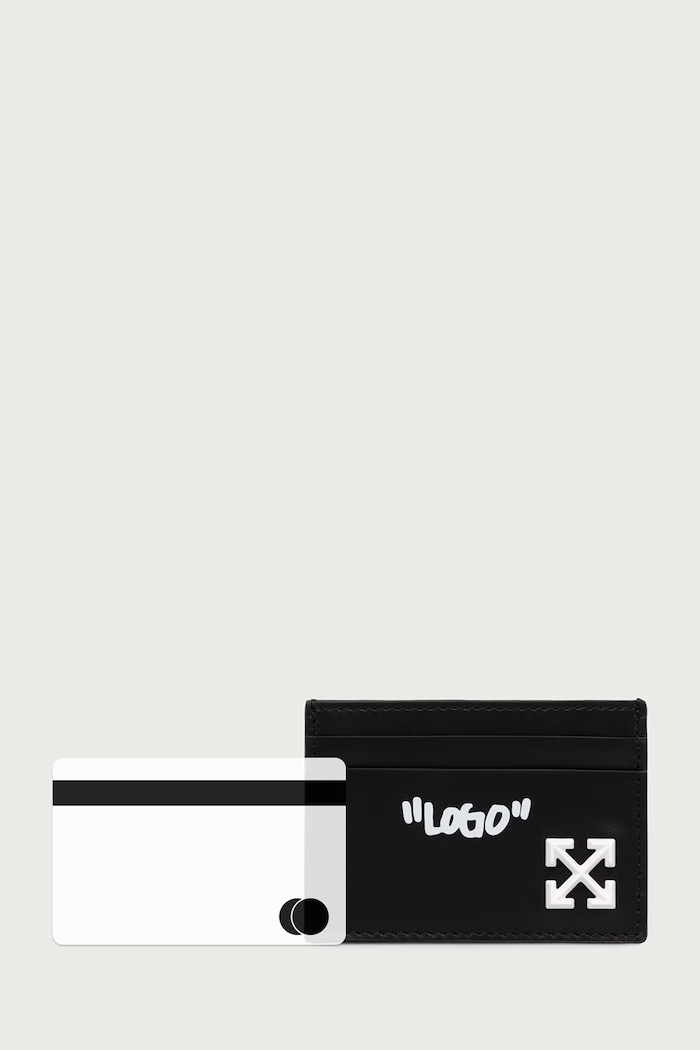 Jitney Quote portcard din piele Off-White negru OWMND18F26LT01