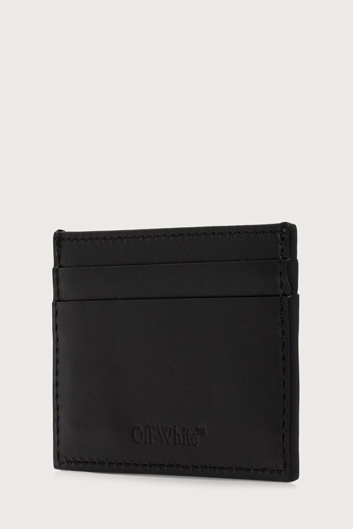 Off-White Jitney Quote portcard din piele OWMND18F26LT01 negru AW26