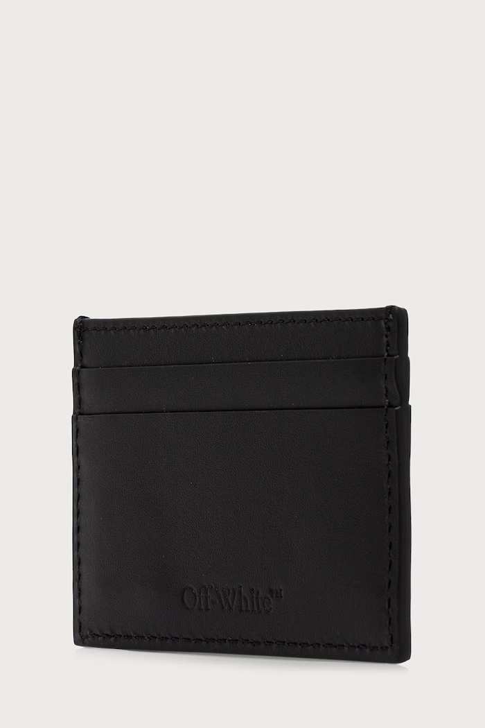 Off-White Jitney Quote portcard din piele OWMND18F26LT01 negru AW26