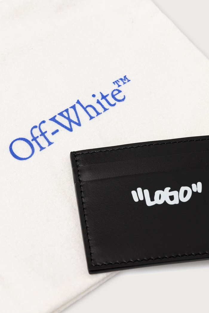 Jitney Quote portcard din piele Off-White OWMND18F26LT01 negru