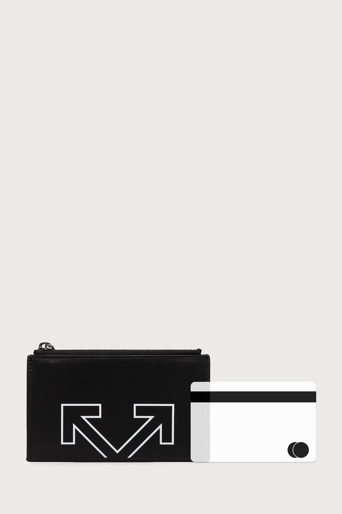 Heritage portofel din piele Off-White negru OWMND11F26LT01