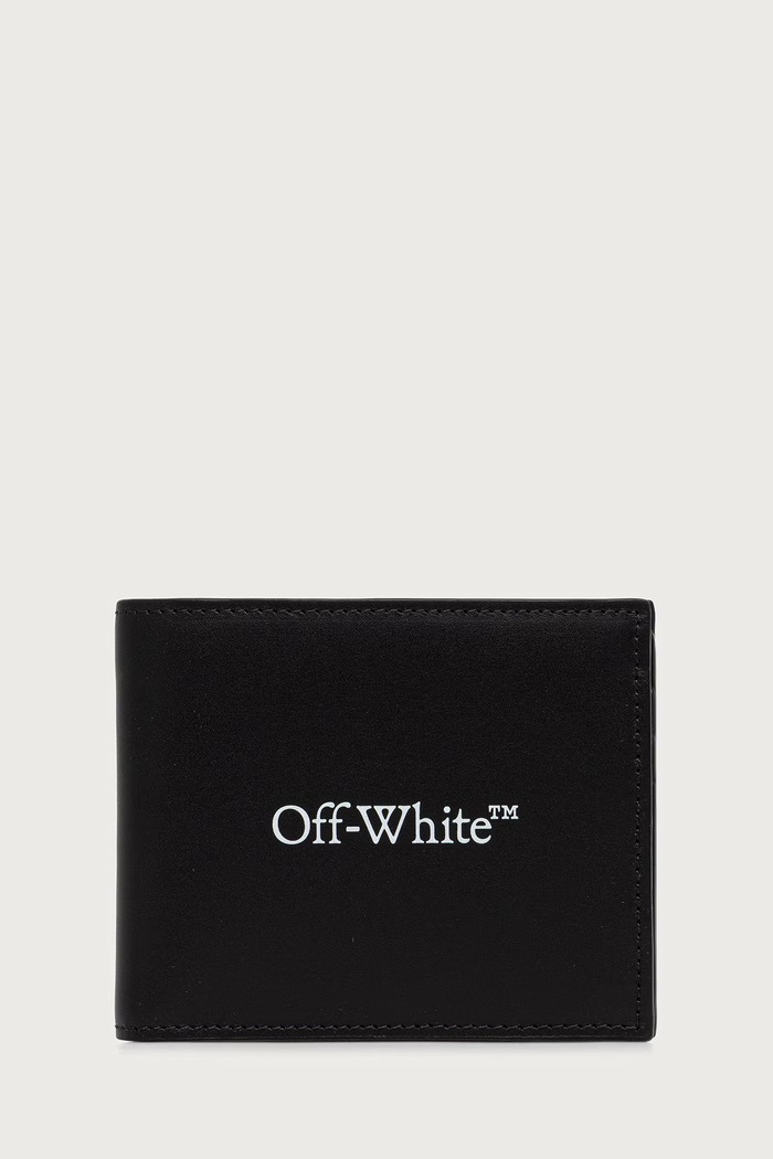 Off-White Bookish Bifold portofel din piele negru OWMNC20F26LT01