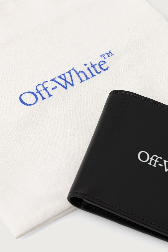 Bookish Bifold portofel din piele Off-White OWMNC20F26LT01 negru