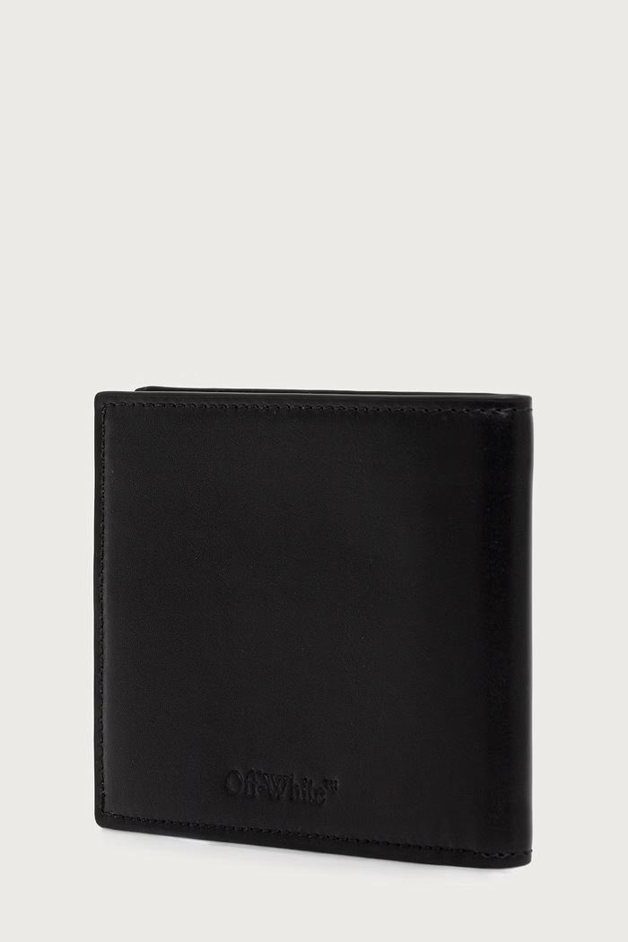 Off-White Jitney Quote Bifold portofel din piele OWMNC16F26LT01 negru AW26