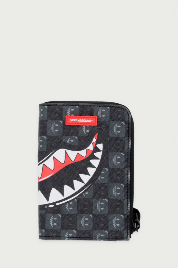 Sprayground Portfel z imitacji skóry SHARKS IN PARIS szary 910W9315NSZ