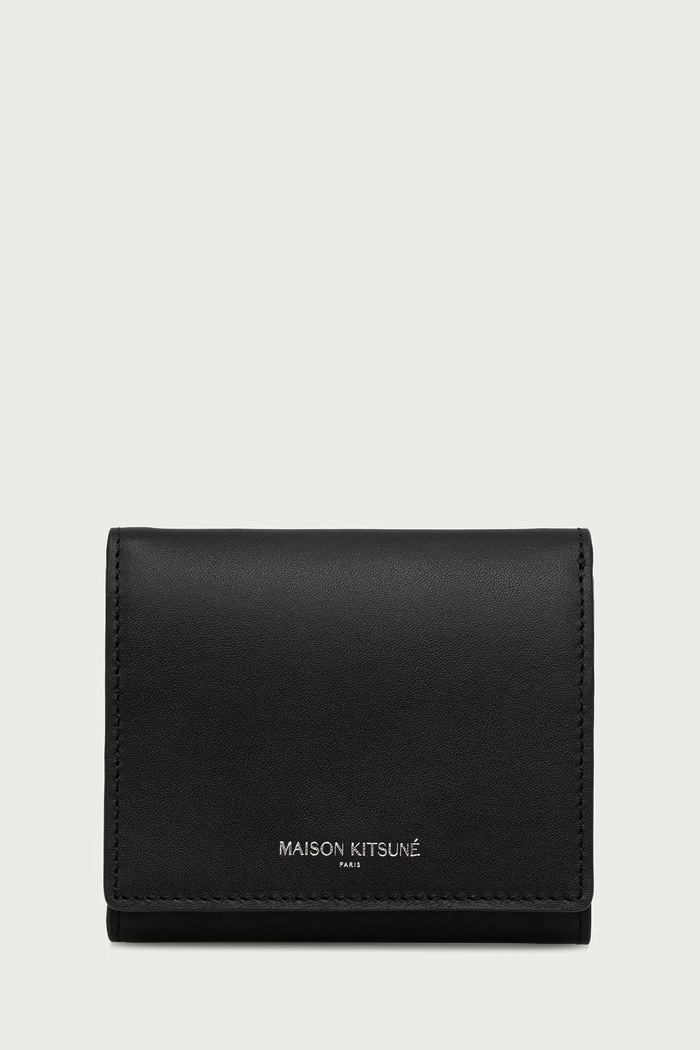 Maison Kitsuné Paris portfel skórzany damski czarny QU05702LR0072