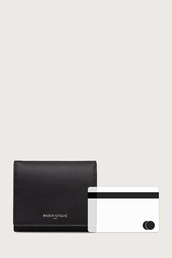 Paris portfel skórzany damski Maison Kitsuné czarny QU05702LR0072