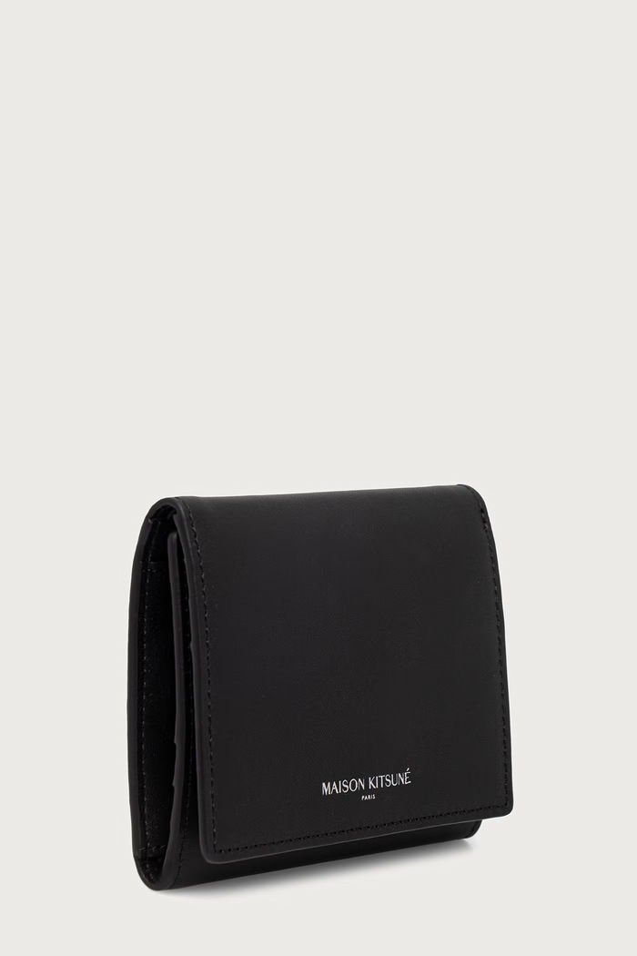 Maison Kitsuné Paris portfel skórzany damski QU05702LR0072 czarny AW26