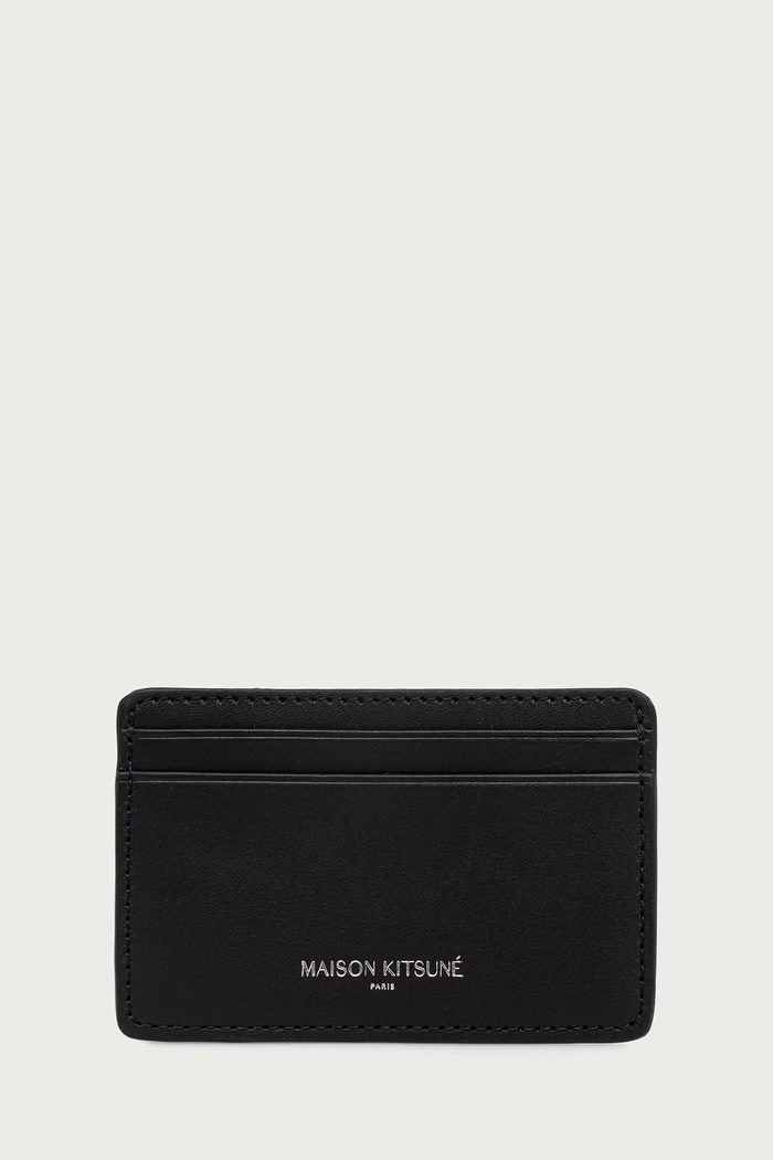 Maison Kitsuné Paris etui na karty skórzane czarny QU05700LR0072