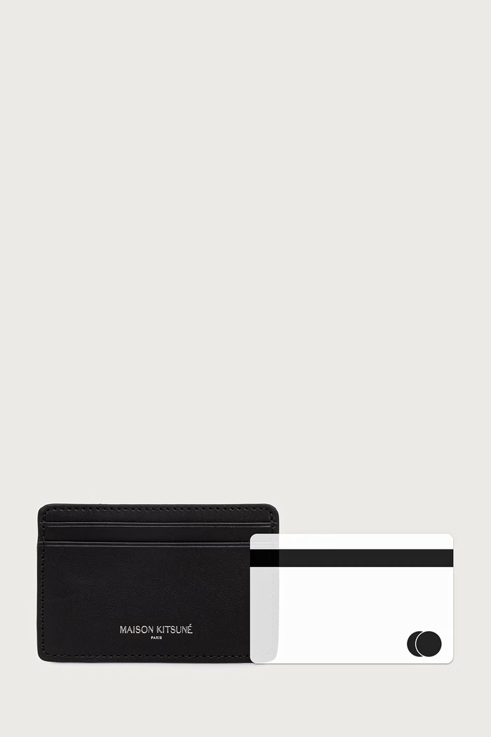 Paris etui na karty skórzane Maison Kitsuné QU05700LR0072 czarny