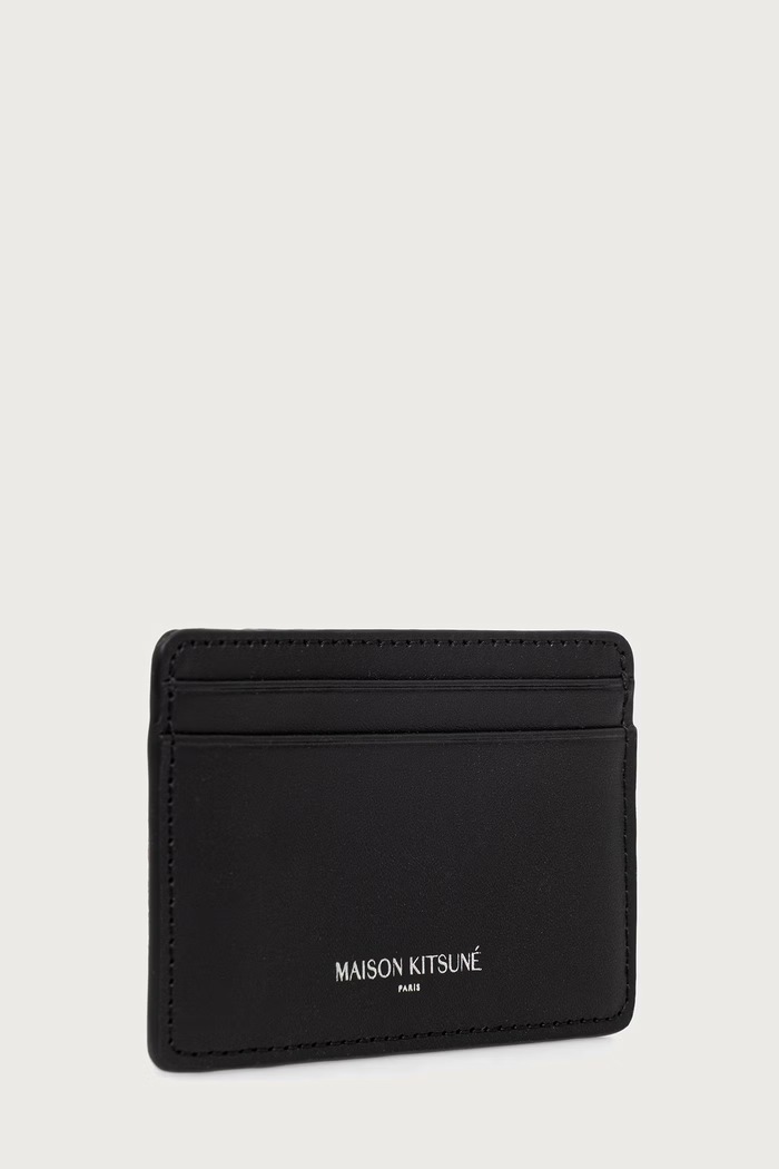 Maison Kitsuné Paris etui na karty skórzane QU05700LR0072 czarny AW26