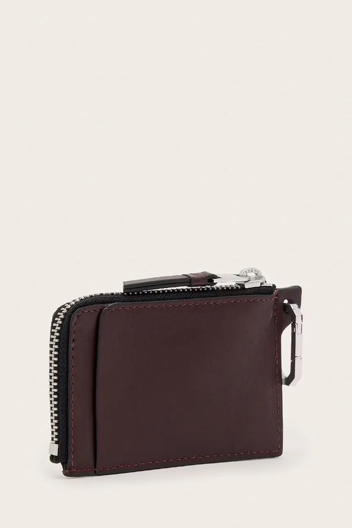 AllSaints portfel skórzany REMY W244XE bordowy AW26