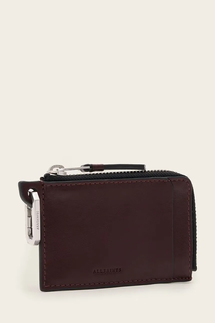 Akcesoria AllSaints portfel skórzany REMY W244XE bordowy