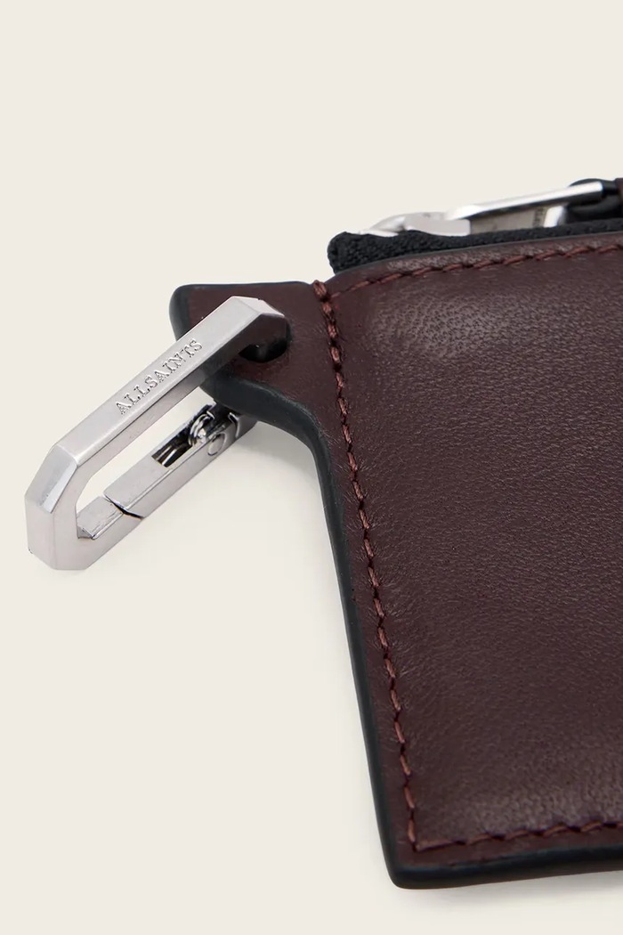 AllSaints portfel skórzany REMY bordowy W244XE