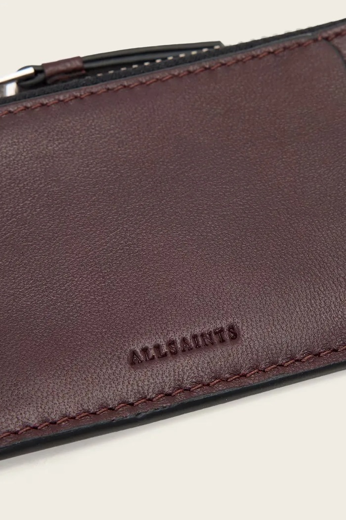 AllSaints portfel skórzany REMY W244XE bordowy