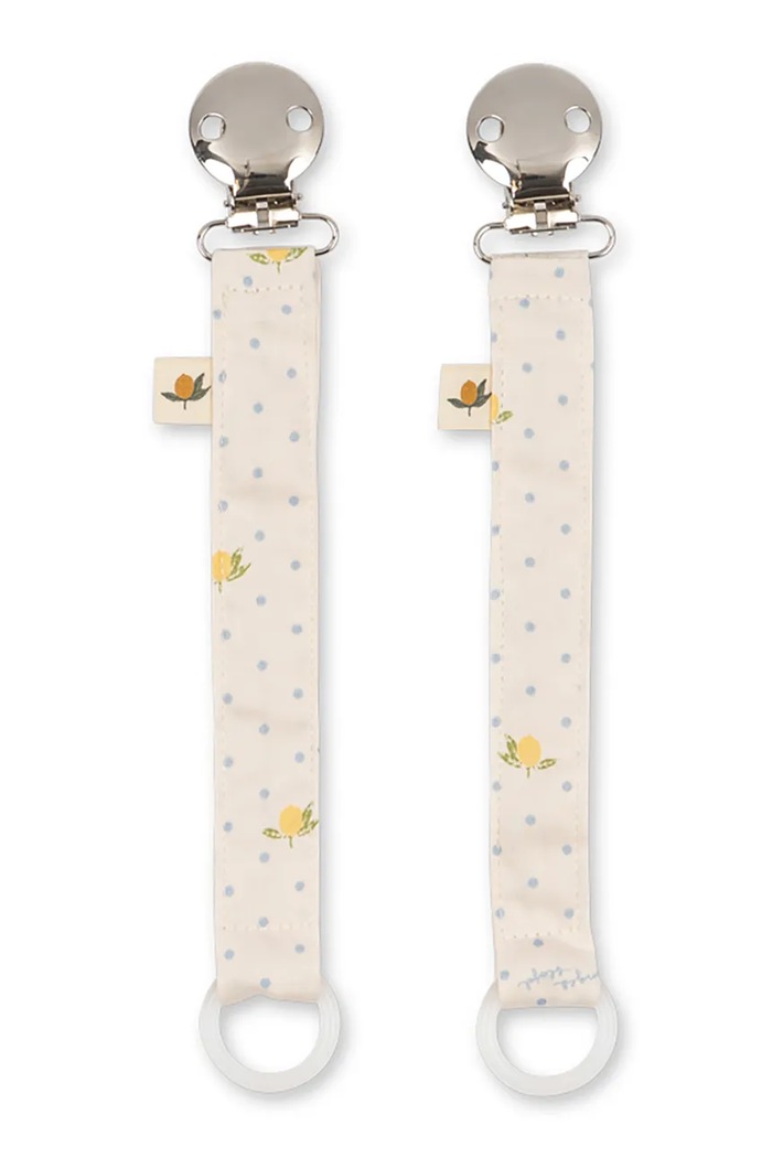 Konges Sløjd Zawieszka do smoczka niemowlęca 2 PACK PACIFIER STRAP KS105848.9BY2 beżowy AW26