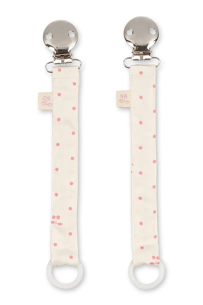 Konges Sløjd Zawieszka do smoczka niemowlęca 2 PACK PACIFIER STRAP KS105848.9BY2 różowy AW26