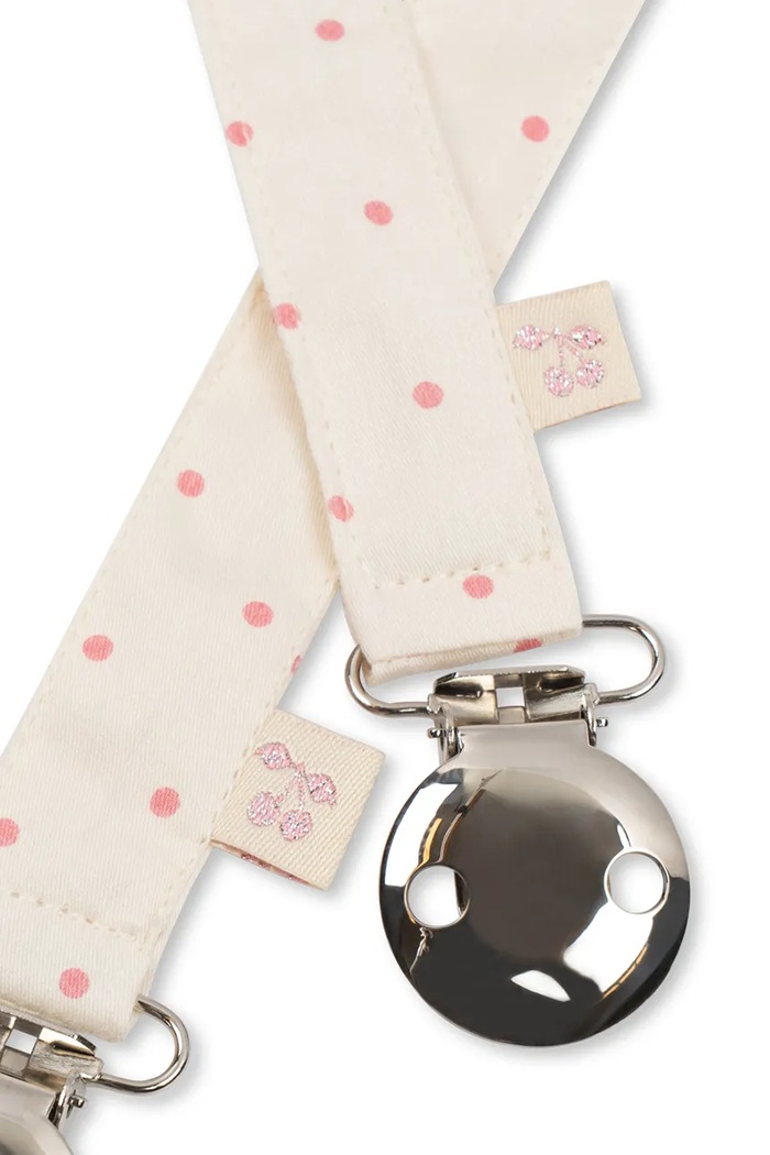 Dziewczynka Konges Sløjd Zawieszka do smoczka niemowlęca 2 PACK PACIFIER STRAP KS105848.9BY2 różowy